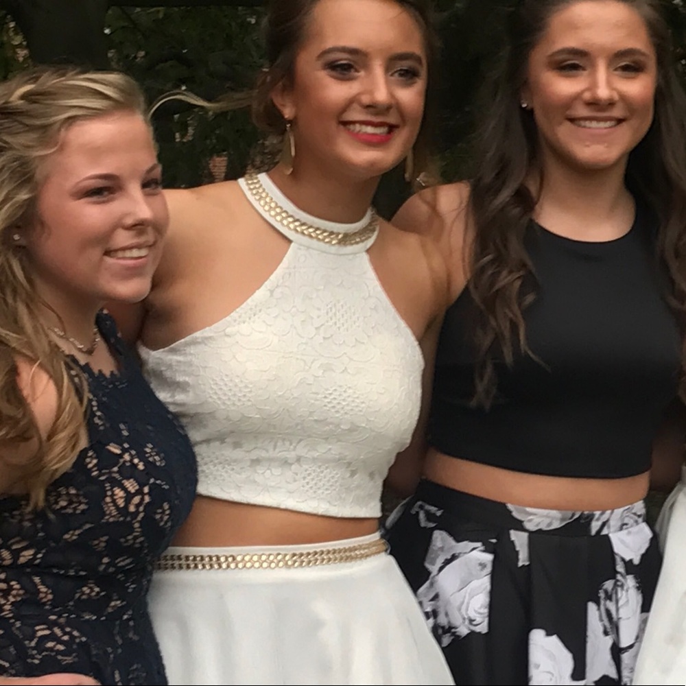 White two piece homecoming dress